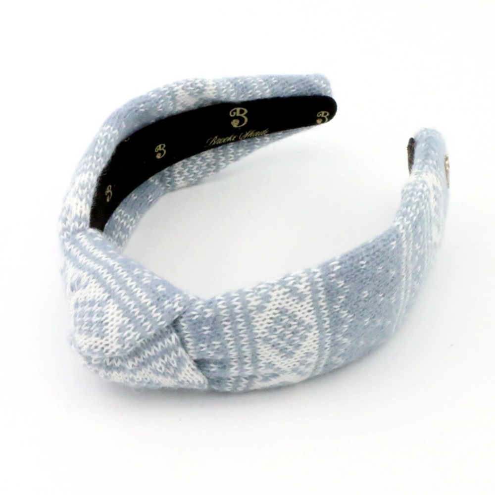 144. The Brooke Shade Winter Blue FairIsle Sweater highknot Headband